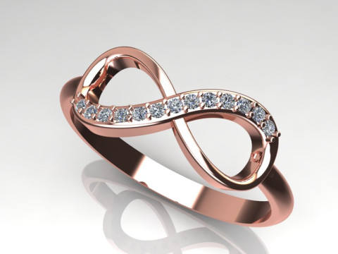 Engagement ring infinity love - printable STL Modelo de Impressão 3D