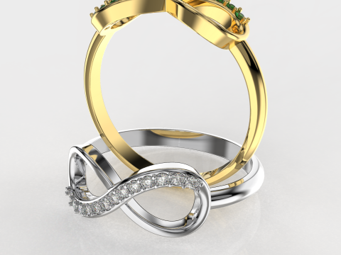 Engagement ring infinity love - printable STL Modelo de Impressão 3D