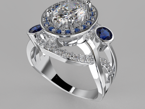 Jewelry vintage ring - oval 1ct - printable STL 3D Print Model