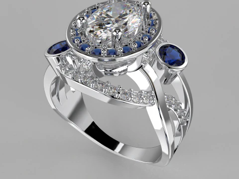 Bague vintage bijoux - ovale 1ct - STL imprimable Modèles 3D en vedette