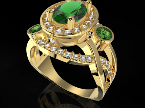 Jewelry vintage ring - oval 1ct - printable STL 3D Print Model