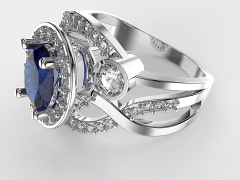 Jewelry vintage ring - oval 1ct - printable STL 3D Print Model