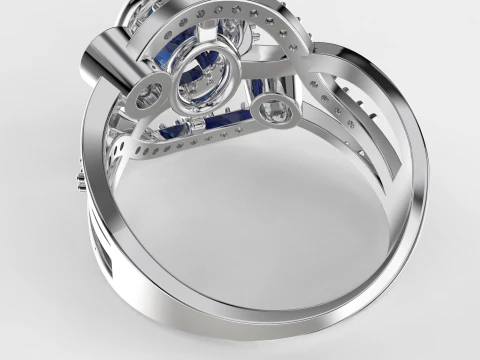 Bague vintage bijoux - ovale 1ct - STL imprimable Modèles 3D en vedette