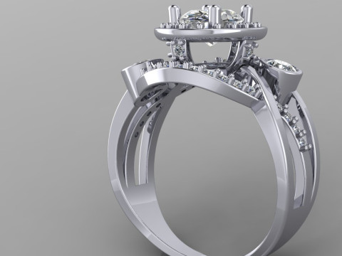 Jewelry vintage ring - oval 1ct - printable STL 3D Print Model
