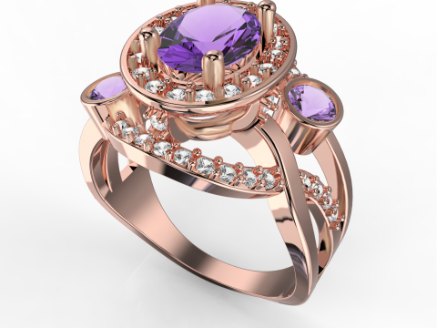 Jewelry vintage ring - oval 1ct - printable STL 3D Print Model