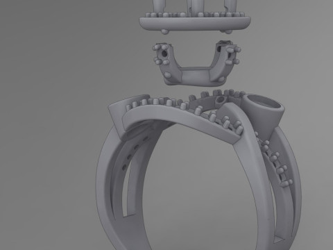 Jewelry vintage ring - oval 1ct - printable STL 3D Print Model