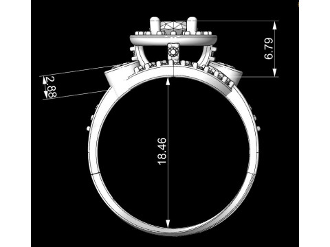 Jewelry vintage ring - oval 1ct - printable STL 3D Print Model