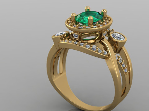 Jewelry vintage ring - oval 1ct - printable STL 3D Print Model