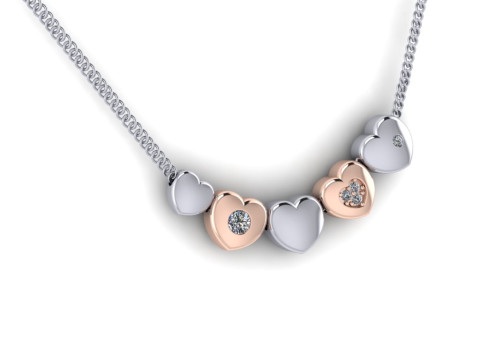 MÜCEVHER Kolye Kolye - 5 çeşit kalp Yazdırılabilir STL 3D Baskı Modeli