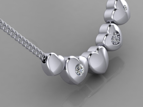 MÜCEVHER Kolye Kolye - 5 çeşit kalp Yazdırılabilir STL 3D Baskı Modeli