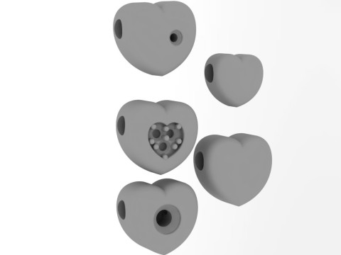 MÜCEVHER Kolye Kolye - 5 çeşit kalp Yazdırılabilir STL 3D Baskı Modeli