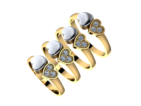 Jewelry engagement ring two hearts Printable STL 3D प्रिंट मॉडल