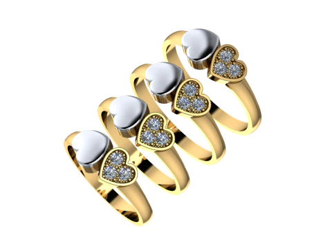 Jewelry engagement ring two hearts Printable STL 3D Print Model