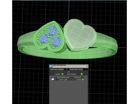 Jewelry engagement ring two hearts Printable STL 3D Print Model