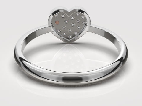 Jewelry engagement ring Heart in heart Printable STL Model do druku 3D