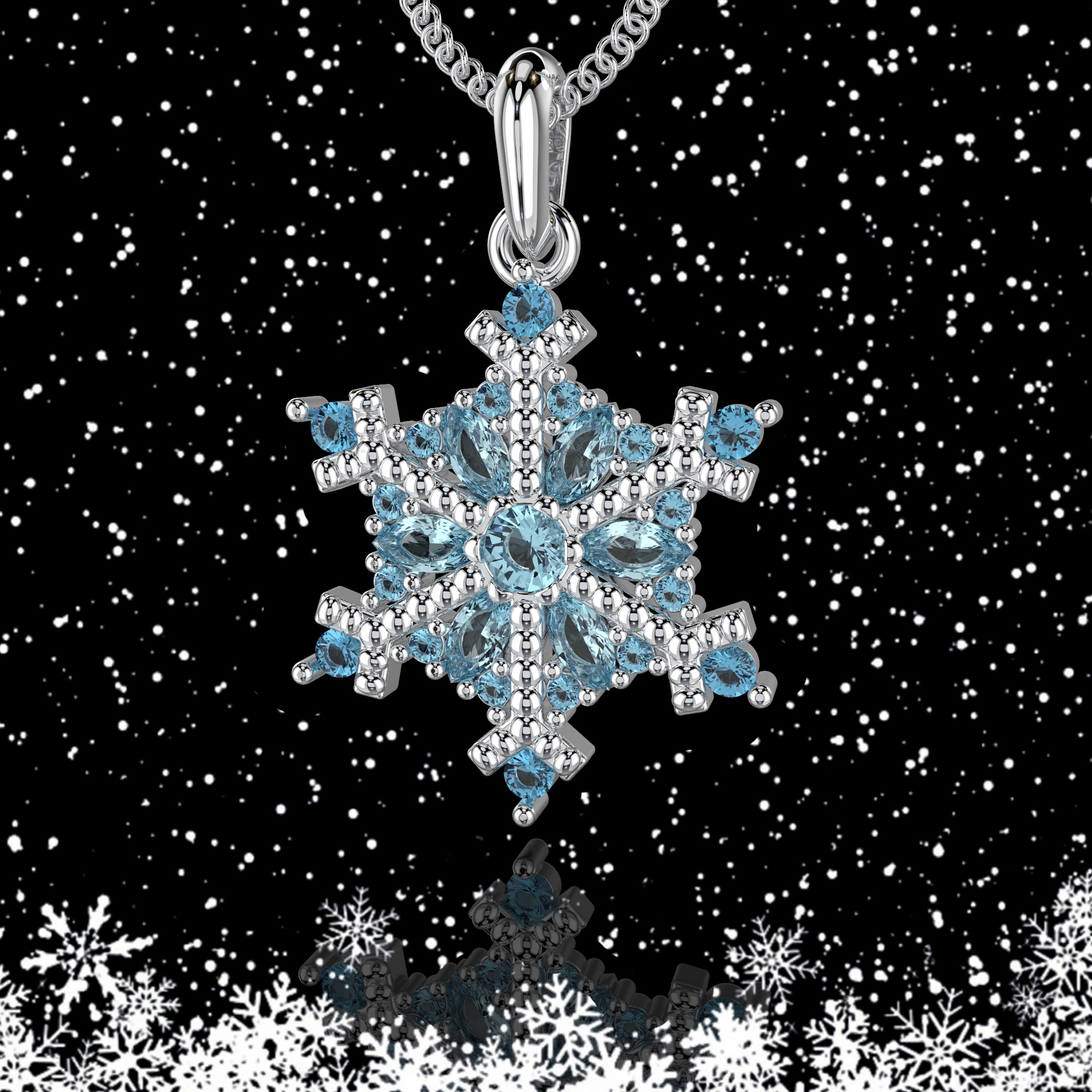 JEWELRY Pendant The Snow Queen Flake- Printable STL 3D Print Model .c4d .max .obj .3ds .fbx .stl .blend