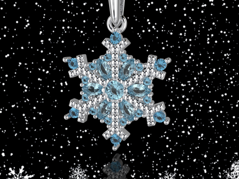 JEWELRY Pendant The Snow Queen Flake- Printable STL 3Dプリントモデル