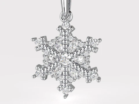 JEWELRY Pendant The Snow Queen Flake- Printable STL 3D Print Model