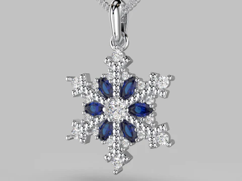 JEWELRY Pendant The Snow Queen Flake- Printable STL 3D Print Model