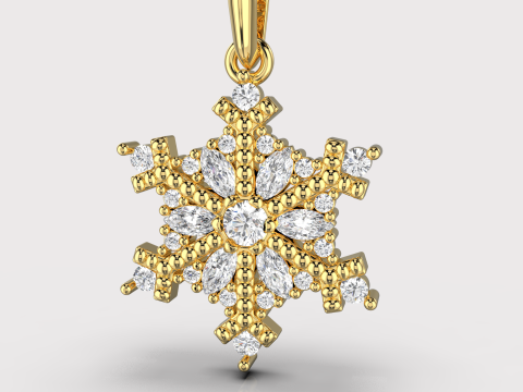 JEWELRY Pendant The Snow Queen Flake- Printable STL Modello di stampa 3D