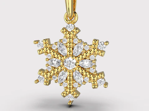 JEWELRY Pendant The Snow Queen Flake- Printable STL 3D Print Model