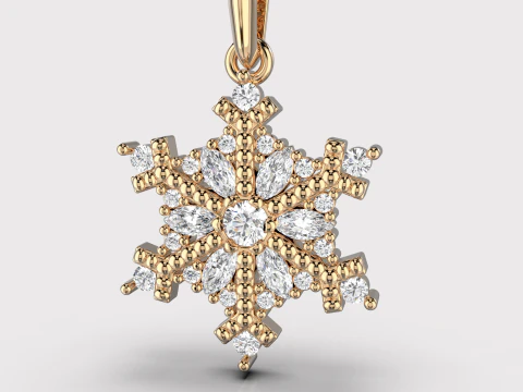 JEWELRY Pendant The Snow Queen Flake- Printable STL 3D Print Model