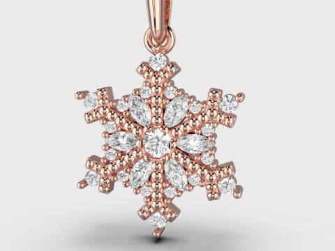 JEWELRY Pendant The Snow Queen Flake- Printable STL Modello di stampa 3D