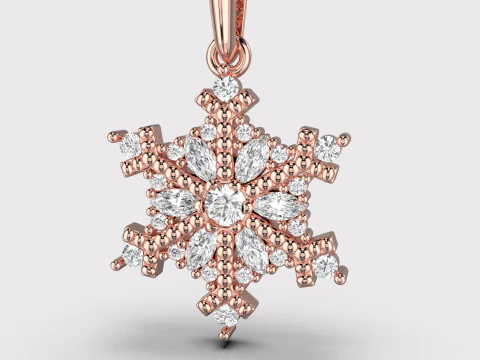 JEWELRY Pendant The Snow Queen Flake- Printable STL 3D Print Model