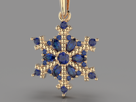 JEWELRY Pendant The Snow Queen Flake- Printable STL Modello di stampa 3D