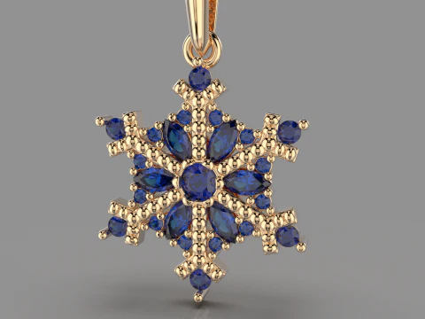 JEWELRY Pendant The Snow Queen Flake- Printable STL 3D Print Model