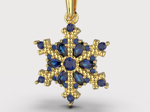 JEWELRY Pendant The Snow Queen Flake- Printable STL Modello di stampa 3D