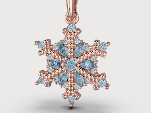 JEWELRY Pendant The Snow Queen Flake- Printable STL Modello di stampa 3D