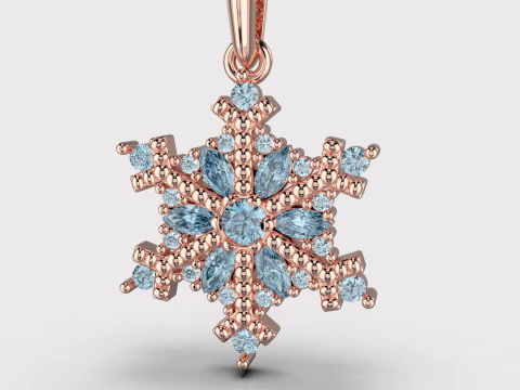 JEWELRY Pendant The Snow Queen Flake- Printable STL 3D Print Model