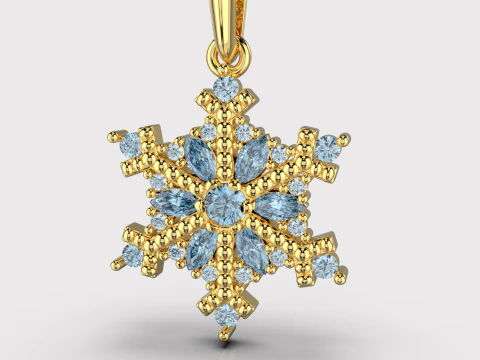 JEWELRY Pendant The Snow Queen Flake- Printable STL 3D Print Model