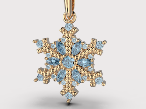 JEWELRY Pendant The Snow Queen Flake- Printable STL Modello di stampa 3D