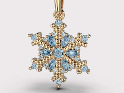 JEWELRY Pendant The Snow Queen Flake- Printable STL 3D Print Model