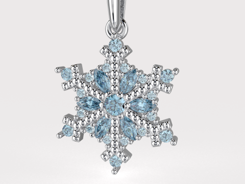 JEWELRY Pendant The Snow Queen Flake- Printable STL Modello di stampa 3D