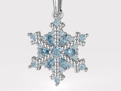 JEWELRY Pendant The Snow Queen Flake- Printable STL 3D Print Model
