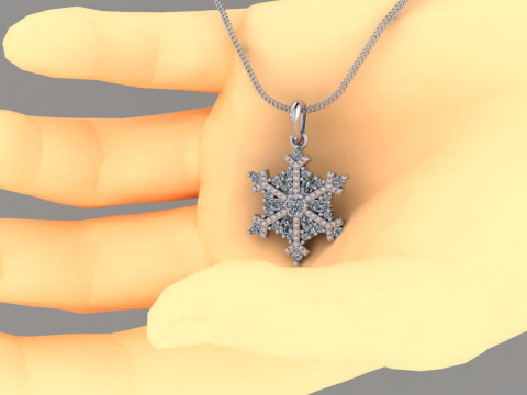 JEWELRY Pendant The Snow Queen Flake- Printable STL Modello di stampa 3D