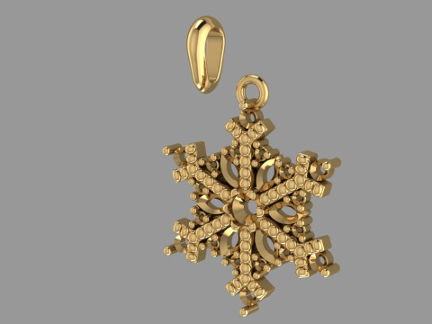 JEWELRY Pendant The Snow Queen Flake- Printable STL Modello di stampa 3D