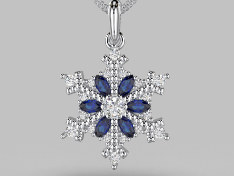 JEWELRY Pendant The Snow Queen Flake- Printable STL Modello di stampa 3D