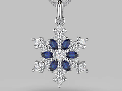 JEWELRY Pendant The Snow Queen Flake- Printable STL 3D Print Model