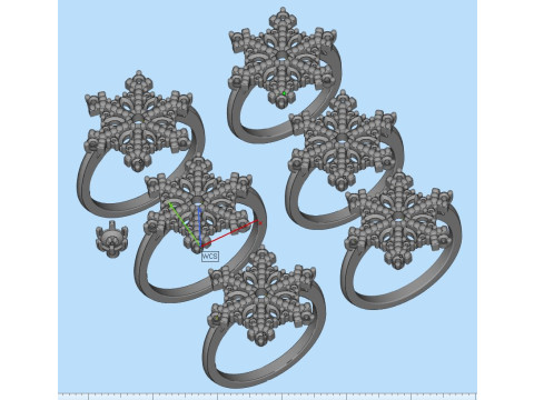 JEWELRY Ring The Snow Queen Snowflake- Printable STL 3D 打印模型