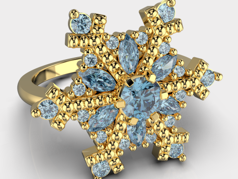 JEWELRY Ring The Snow Queen Snowflake- Printable STL 3D 打印模型