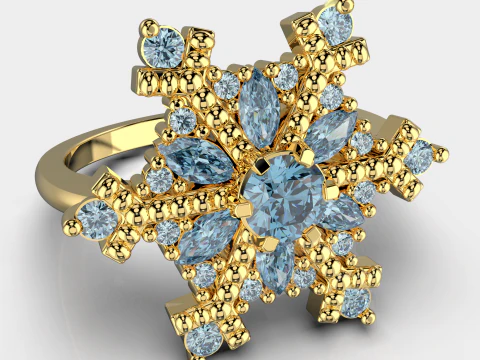JEWELRY Ring The Snow Queen Snowflake- Printable STL 3D Print Model