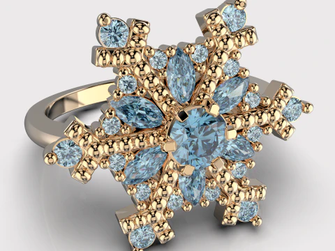 JEWELRY Ring The Snow Queen Snowflake- Printable STL 3D Print Model