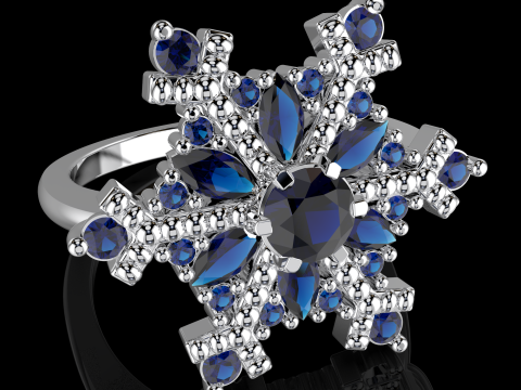 JEWELRY Ring The Snow Queen Snowflake- Printable STL 3D 打印模型