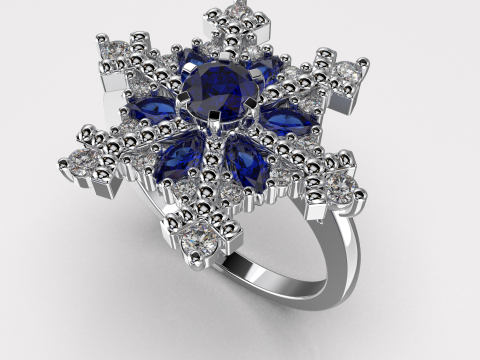 JEWELRY Ring The Snow Queen Snowflake- Printable STL 3D 打印模型