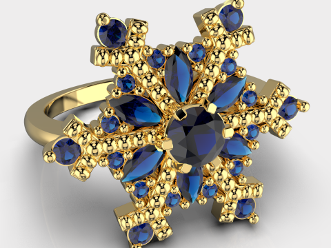JEWELRY Ring The Snow Queen Snowflake- Printable STL 3D 打印模型