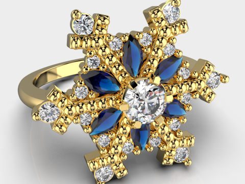 JEWELRY Ring The Snow Queen Snowflake- Printable STL 3D 打印模型